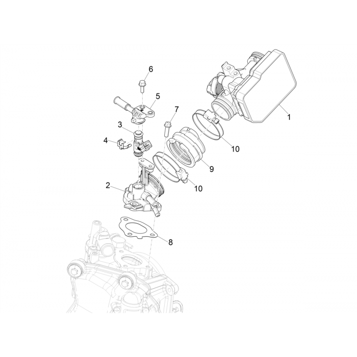 Gasklephuis - Injector - Inlaatspruitstuk