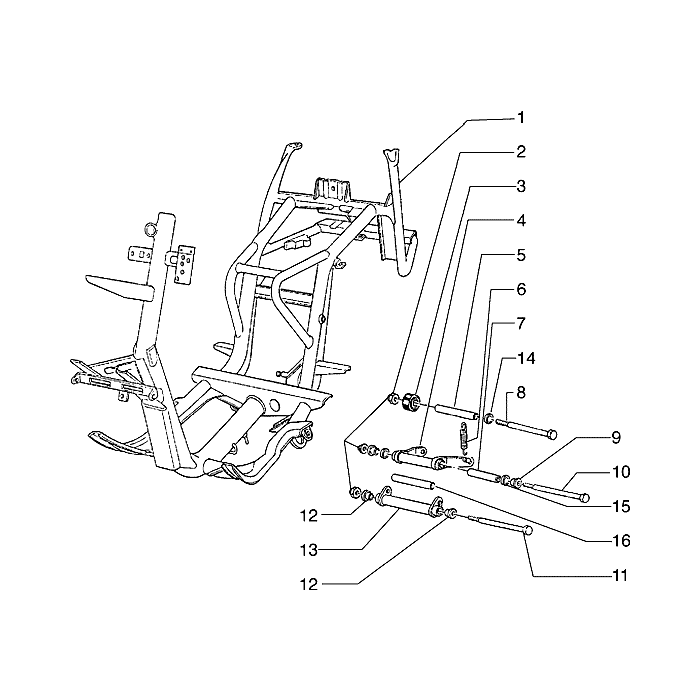 Frame-Aufhangung-Seitlicher stander