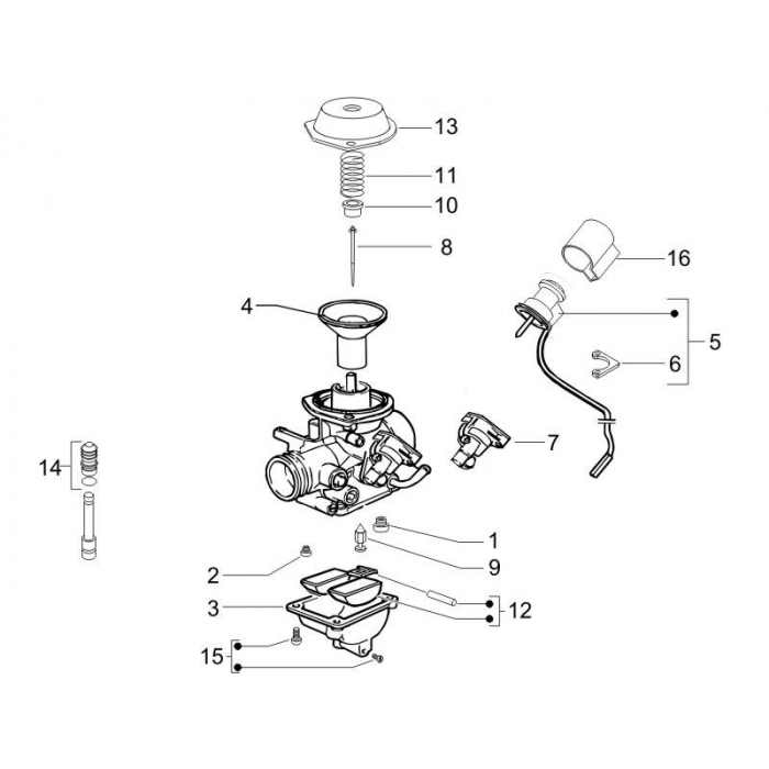 Onderdelen carburateur