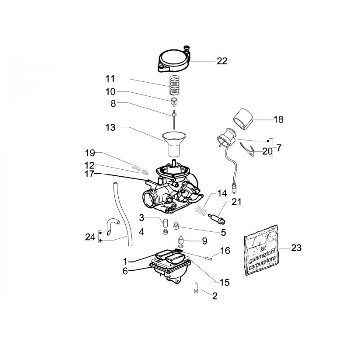 Onderdelen carburateur