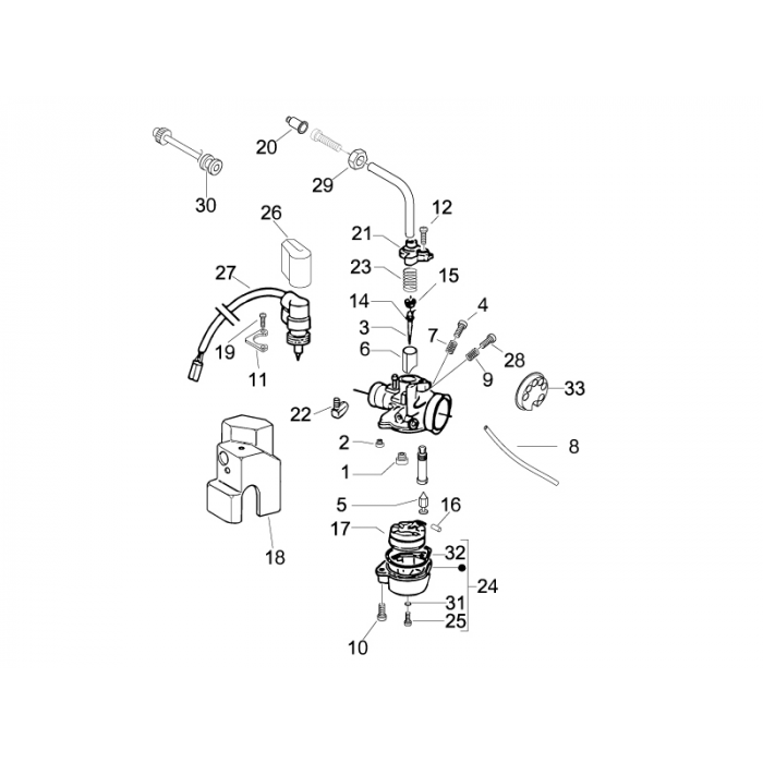 Onderdelen carburateur